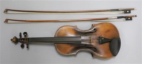 A German violin, by Georg Kloz (Klotz), 18th century,